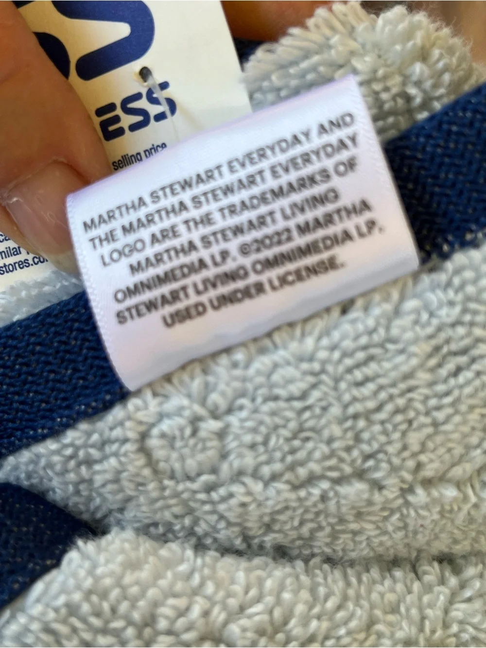 Martha Stewart Everyday Texture Striped Bath Towel in Blue Drop